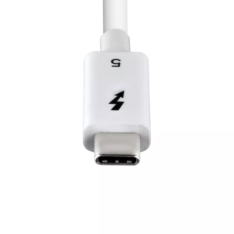 StarTech.com 2,6 pēdas (80 cm) Thunderbolt 5 kabelis, 80 Gbps / līdz 120 Gbps, 240 W PD, 8K 60 Hz, sertificēts Thunderbolt kabelis, saderīgs ar Thunderbolt 4 / USB4 / USB-C – balts