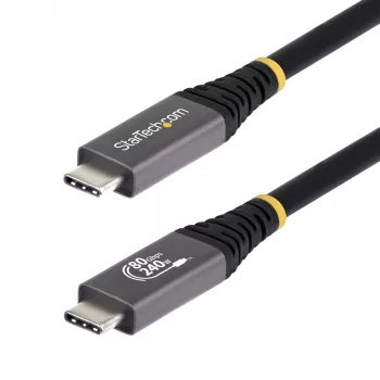 StarTech.com 1,5 m (5 pēdas) USB4 kabelis, 80 Gb/s, USB-IF sertificēts USB-C kabelis, 240 W PD, 8K 120 Hz/4K 240 Hz DP2.1 DP80, TPE apvalks, saderīgs ar Thunderbolt 4 — melns USB-C kabelis