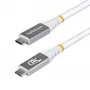 StarTech.com 1m (3 pēdas) USB4 kabelis, 80 Gbps, USB-IF sertificēts USB-C kabelis, 240 W PD, 8K 120 Hz/4K 240 Hz DP2.1 DP80, TPE apvalks, Thunderbolt 4 saderīgs - balta USB-C vads