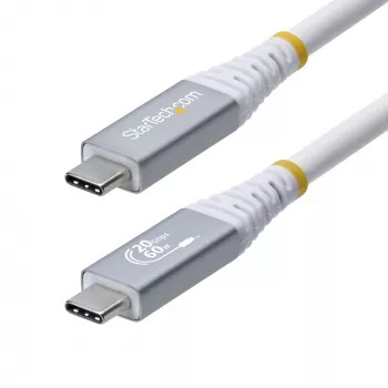 StarTech.com 3 m (10 pēdu) USB4 kabelis, 20 Gbps, USB-IF sertificēts USB-C kabelis, 60 W PD, 4K 120 Hz DP 1.4, TPE apvalks, balta USB-C vads