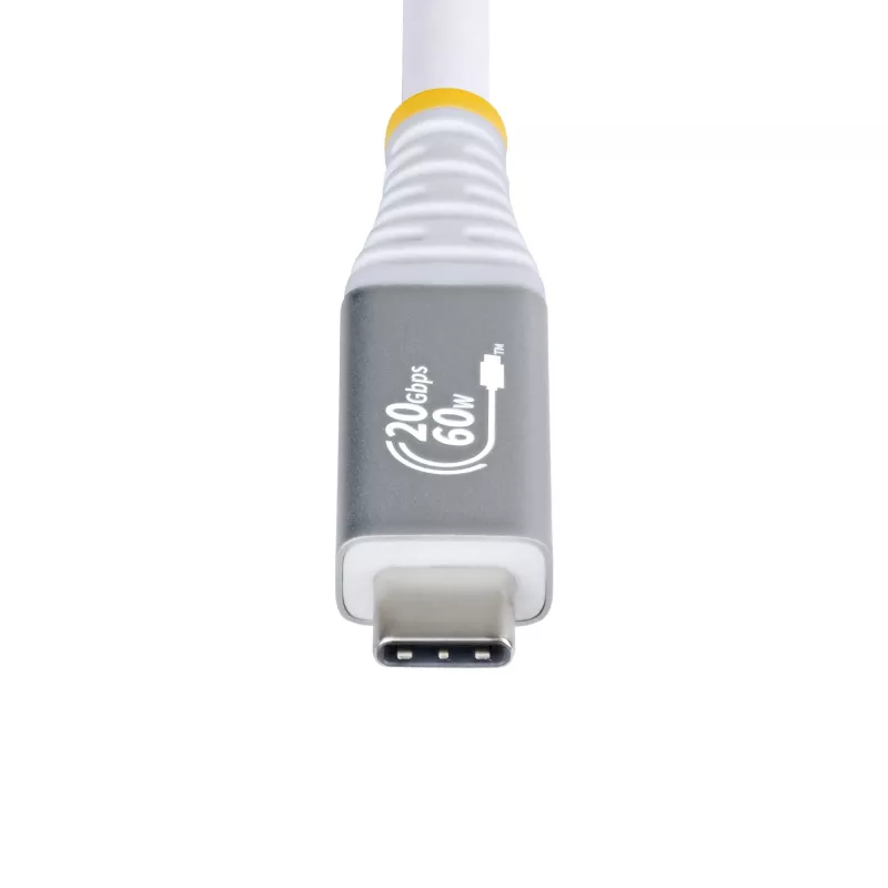 StarTech.com 3 m (10 pēdu) USB4 kabelis, 20 Gbps, USB-IF sertificēts USB-C kabelis, 60 W PD, 4K 120 Hz DP 1.4, TPE apvalks, balta USB-C vads