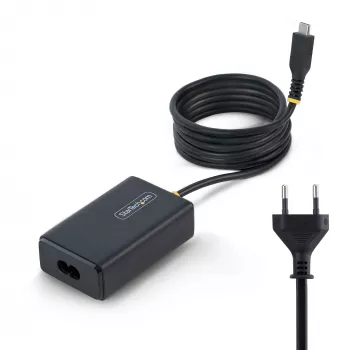 StarTech.com 65W USB-C klēpjdatora lādētājs, 1,5 m pievienots USB-C kabelis, strāvas adaptera bloks Dell, XPS, HP ProBook, MacBook Pro, Microsoft Surface Pro