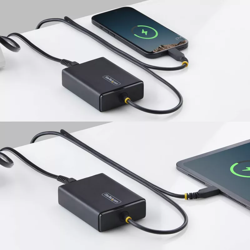 StarTech.com 100 W USB-C klēpjdatora lādētājs ar 1,5 m iebūvētu USB-C kabeli, barošanas adaptera ķieģelis Dell, XPS, HP ProBook, MacBook Pro, Microsoft Surface Pro ierīcēm