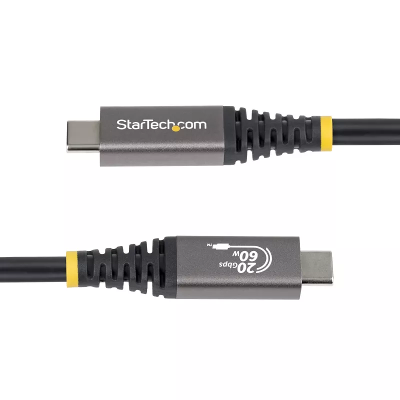 StarTech.com 3m (10ft) USB4 kabelis, 20 Gbit/s, USB-IF sertificēts USB-C kabelis, 60W PD, 4K 120Hz DP 2.1, TPE apvalks, melns USB-C vads