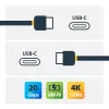 StarTech.com 3m (10ft) USB4 kabelis, 20 Gbit/s, USB-IF sertificēts USB-C kabelis, 60W PD, 4K 120Hz DP 2.1, TPE apvalks, melns USB-C vads
