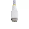 StarTech.com 2 m (6 pēdu) balts USB-C uzlādes kabelis, 60 W (3 A) PD, divslāņu pīta neilona/TPE apvalks, izturīgs USB C uzlādes vads, USB 2.0 klēpjdatora lādētāja kabelis