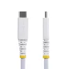 StarTech.com 15cm (6in) balts USB-C uzlādes kabelis, 60W (3A) PD, divslāņu pīta neilona/TPE apvalks, izturīgs USB C uzlādes vads, USB 2.0 klēpjdatora lādētāja kabelis