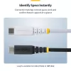 StarTech.com 15cm (6in) balts USB-C uzlādes kabelis, 60W (3A) PD, divslāņu pīta neilona/TPE apvalks, izturīgs USB C uzlādes vads, USB 2.0 klēpjdatora lādētāja kabelis