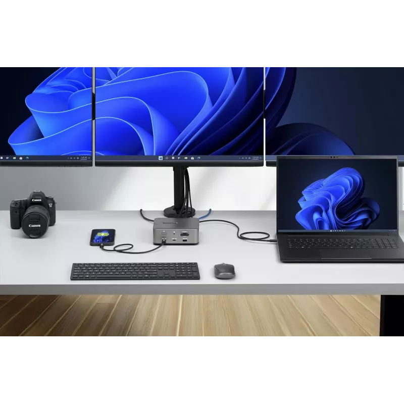 StarTech.com Thunderbolt 5 dokstacija, DP/HDMI, trīs monitoru doks līdz 4K 144 Hz vai diviem 8K 60 Hz, 5x USB porti, 140 W klēpjdatora uzlāde