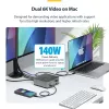 StarTech.com Thunderbolt 5 dokstacija, DP/HDMI, trīs monitoru doks līdz 4K 144 Hz vai diviem 8K 60 Hz, 5x USB porti, 140 W klēpjdatora uzlāde