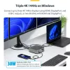StarTech.com Thunderbolt 5 dokstacija, DP/HDMI, trīs monitoru doks līdz 4K 144 Hz vai diviem 8K 60 Hz, 5x USB porti, 140 W klēpjdatora uzlāde