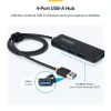StarTech.com 4 portu USB-A centrmezgls, 5 Gbps, kopnes barošana, USB-A uz 4x USB-A mini centrmezgls, īpaši garš 2 pēdu/61 cm resursdatora kabelis, PCR plastmasa, pārnēsājams galda/klēpjdatora USB centrmezgls