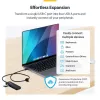StarTech.com 4 portu USB-C centrmezgls, 5 Gbps, barots pa kopni, USB-C uz 4x USB-A mini centrmezgls, īpaši garš 2 pēdu/61 cm resursa kabelis, PCR plastmasa, pārnēsājams galddatora / klēpjdatora USB centrmezgls