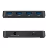 StarTech.com 4-Portu USB-A centrmezgls, 5Gbps, pašbarots, 2-in-1 USB-C un USB-A resursdatora kabelis, 1x BC 1.2 uzlādes ports, iekļauts 24W strāvas adapteris, MacBook un Windows
