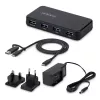 StarTech.com 4-Portu USB-A centrmezgls, 5Gbps, pašbarots, 2-in-1 USB-C un USB-A resursdatora kabelis, 1x BC 1.2 uzlādes ports, iekļauts 24W strāvas adapteris, MacBook un Windows