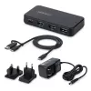 StarTech.com 4-Portu USB-C un USB-A centrmezgls, 5 Gbps, ar pašbarošanu, 2-in-1 USB-C un USB-A resursdatora kabelis, 1x USB-C un 3x USB-A (1x BC 1.2), 36 W strāvas adapteris iekļauts
