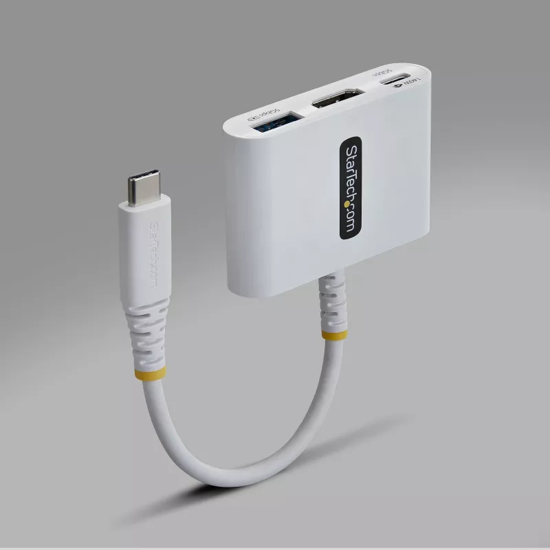StarTech.com USB-C uz HDMI vairākportu adapteris ar 140 W PD uzlādi, 4K 60 Hz HDMI, USB 5 Gbps centrmezglu, mini doks MacBook / Dell / Thinkpad / HP / iPad / planšetdatoriem