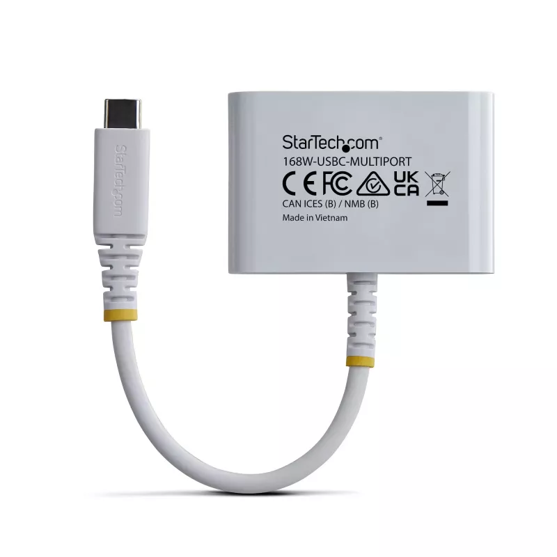 StarTech.com USB-C uz HDMI vairākportu adapteris ar 140 W PD uzlādi, 4K 60 Hz HDMI, USB 5 Gbps centrmezglu, mini doks MacBook / Dell / Thinkpad / HP / iPad / planšetdatoriem