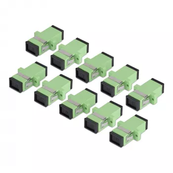 StarTech.com SC uz SC savienotājs 10 gab. iepakojumā, OS2 vienmoda SC optiskās šķiedras savienotājs ar atloku, SC/APC simpleksais adapteris