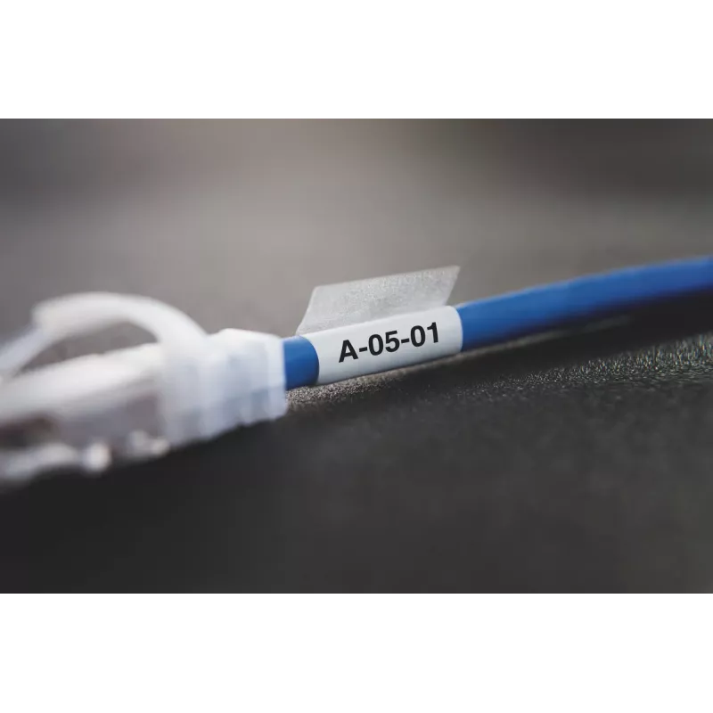 DYMO XTL laminēta stieples/kabeļa ietīšanas uzlīme | 21 mm x 39 mm | melns uz balta