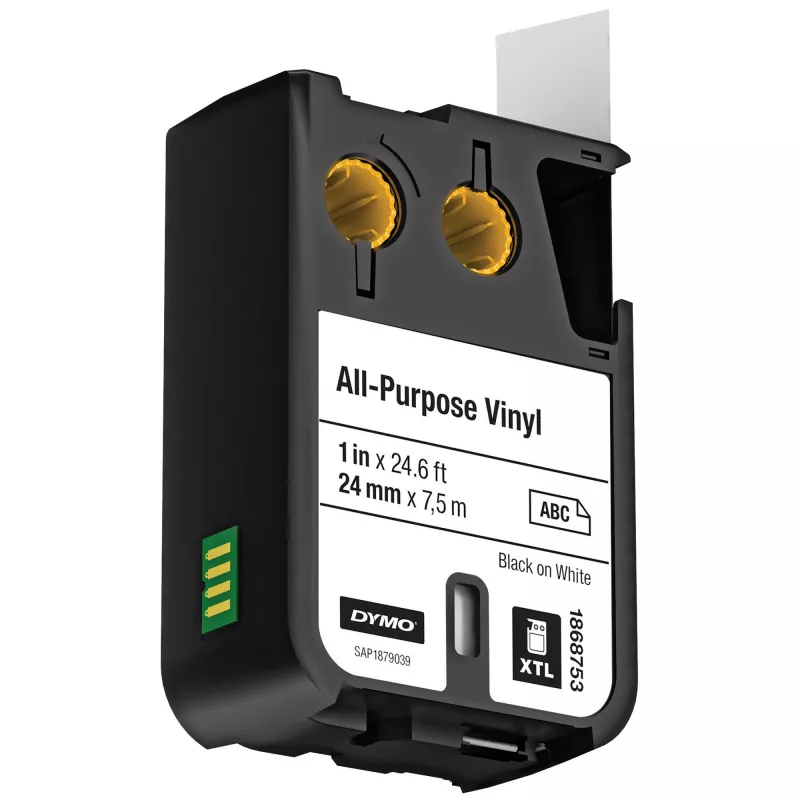 DYMO XTL Universālās vinila uzlīmes | 24 mm x 7 m | Melns uz balta