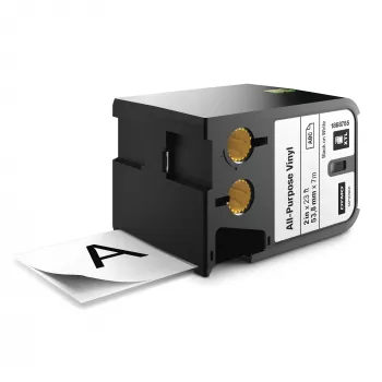 DYMO XTL universālās vinila etiķetes | 54 mm x 7 m | melns uz balta