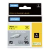 DYMO Rhino Industrial Heat-Shrink kabelis Label Tubes | 24 mm x 1,5 m | Melna druka uz dzeltena | Rhino etiķešu printeriem