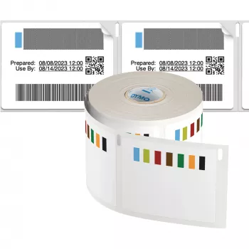 DYMO oriģinālās LabelWriter krājumu rotācijas etiķetes pārtikas rūpniecībai | 54 mm x 70 mm | 400 krāsu kodu pašlīmējošas etiķetes | LabelWriter etiķešu izgatavotājiem