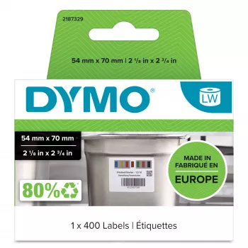 DYMO oriģinālās LabelWriter krājumu rotācijas etiķetes pārtikas rūpniecībai | 54 mm x 70 mm | 400 krāsu kodu pašlīmējošas etiķetes | LabelWriter etiķešu izgatavotājiem