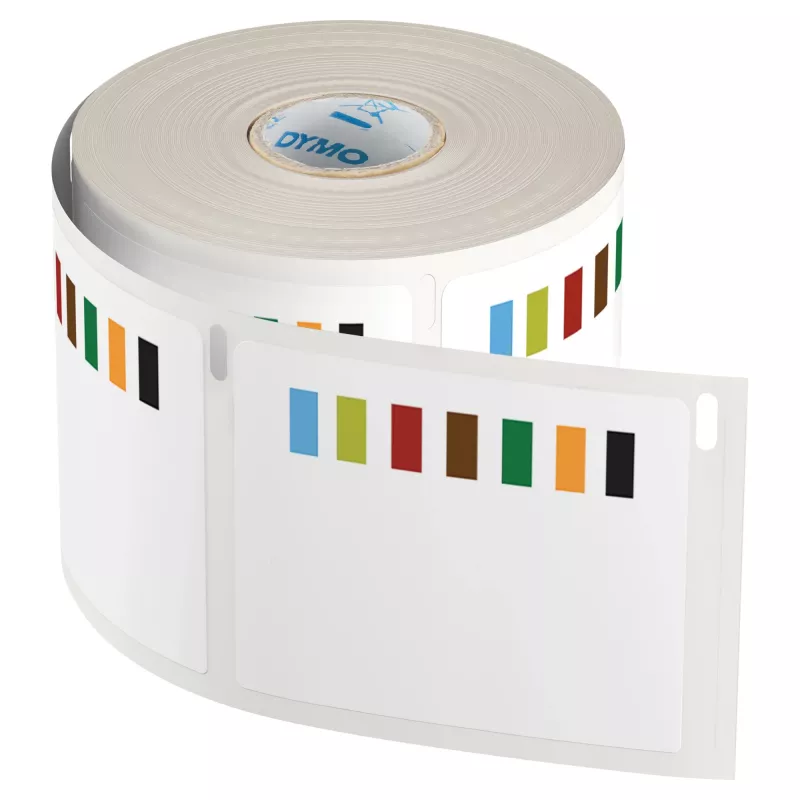DYMO oriģinālās LabelWriter krājumu rotācijas etiķetes pārtikas rūpniecībai | 54 mm x 70 mm | 400 krāsu kodu pašlīmējošas etiķetes | LabelWriter etiķešu izgatavotājiem