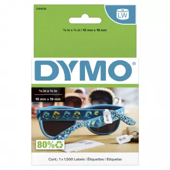 DYMO Authentic LW 2-Up cenu zīmju uzlīmes | 10 mm x 19 mm | Uzlīmes LabelWriter etiķešu printeriem | 1 rullis ar 1500 cenu zīmju uzlīmēm