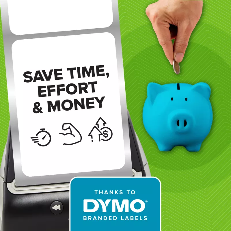DYMO Authentic LW 2-Up cenu zīmju uzlīmes | 10 mm x 19 mm | Uzlīmes LabelWriter etiķešu printeriem | 1 rullis ar 1500 cenu zīmju uzlīmēm