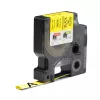 DYMO Rhino Industrial Heat-Shrink kabelis Label Tubes | 12 mm x 1.5 m | Melns teksts uz dzeltenas | Rhino etiķešu printeriem