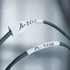 DYMO Rhino Industrial Heat-Shrink kabelis Label Tubes | 19 mm x 1.5 m | Melna druka uz balta | Pašlīmējošas | Rhino etiķešu printeriem