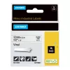 DYMO Rhino Industrial vinila etiķetes | 12 mm x 5,5 m | Melna druka uz balta | Pašlīmējošas | piemērotas Rhino un LabelManager etiķešu printeriem