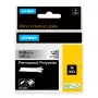 DYMO Rhino Industrial pastāvīgās poliestera uzlīmes | 9 mm x 5,5 m | melna druka uz metāliska | pašlīmējošas | Rhino un LabelManager uzlīmju veidotājiem