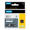 DYMO Rhino rūpnieciskās elastīgās neilona etiķetes | 12 mm x 3,5 m | melna druka uz balta | pašlīmējošas | Rhino un LabelManager etiķešu printeriem