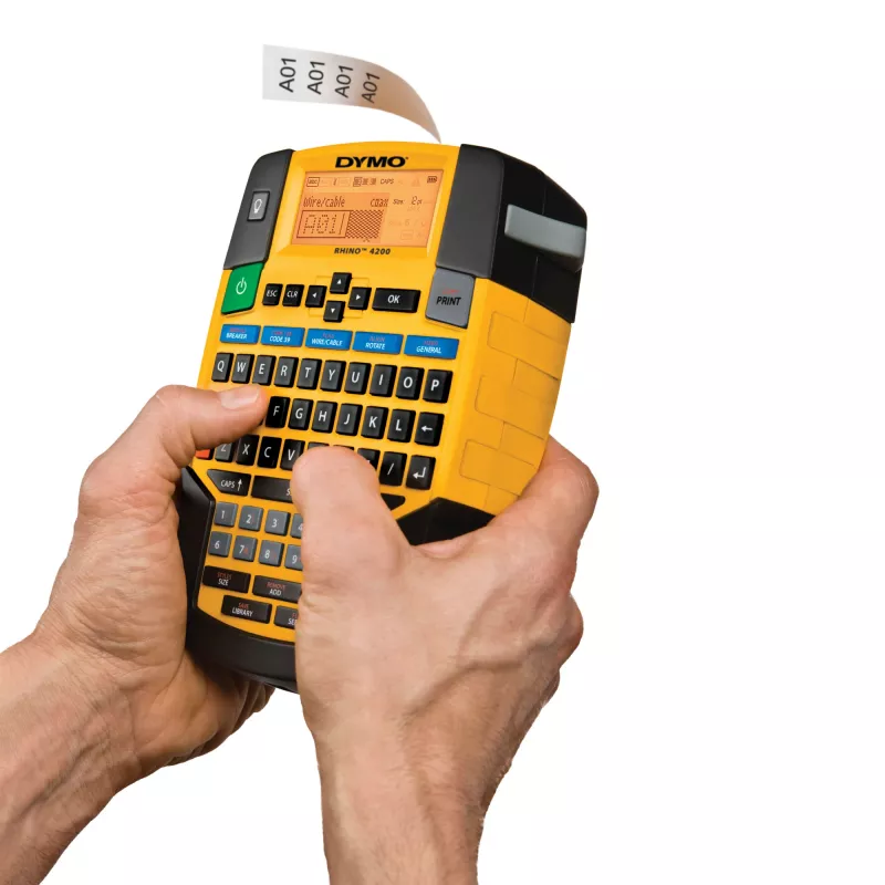 DYMO Rhino rūpnieciskās elastīgās neilona etiķetes | 12 mm x 3,5 m | melna druka uz balta | pašlīmējošas | Rhino un LabelManager etiķešu printeriem
