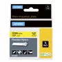 DYMO Rhino rūpnieciskās elastīgās neilona uzlīmes | 12 mm x 3,5 m | Melna druka uz dzeltena | Pašlīmējošas | paredzētas Rhino un LabelManager etiķešu printeriem