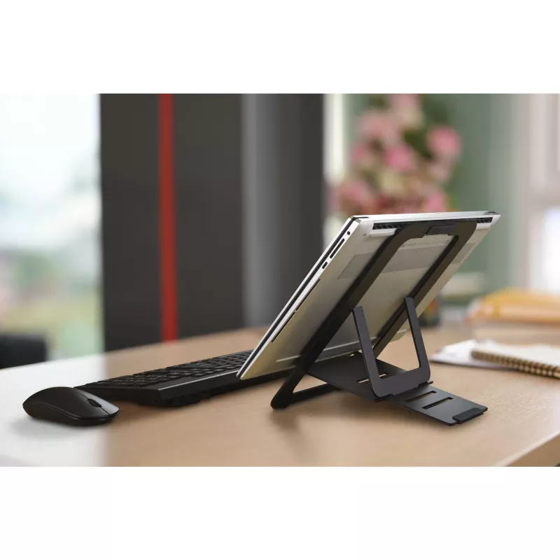 Kensington EQ regulējams alumīnija klēpjdatora statīvs, klēpjdatora statīvs, melns, alumīnijs, 25,4 cm (10 collas), 43,2 cm (17 collas), 3 kg