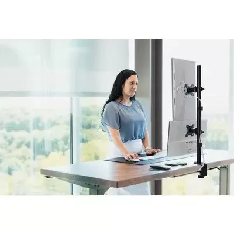 Kensington vertikāli sakraujams dubultā monitora rokas skavas stiprinājums ar 9 kg ietilpību