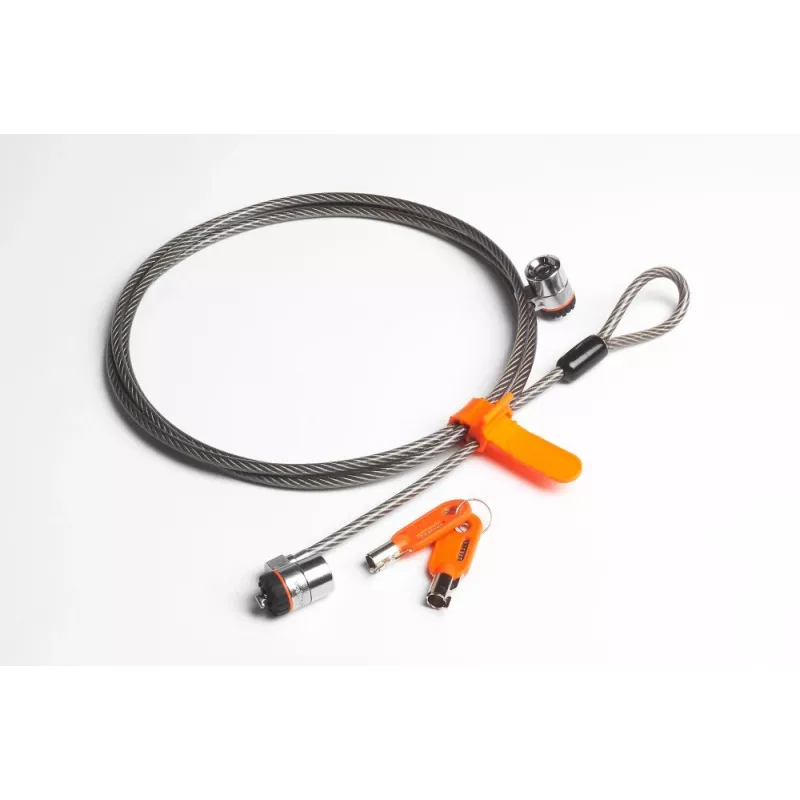 Kensington MicroSaver® Keyed Twin Laptop Lock, 2,2 m, apaļā atslēga, tērauds