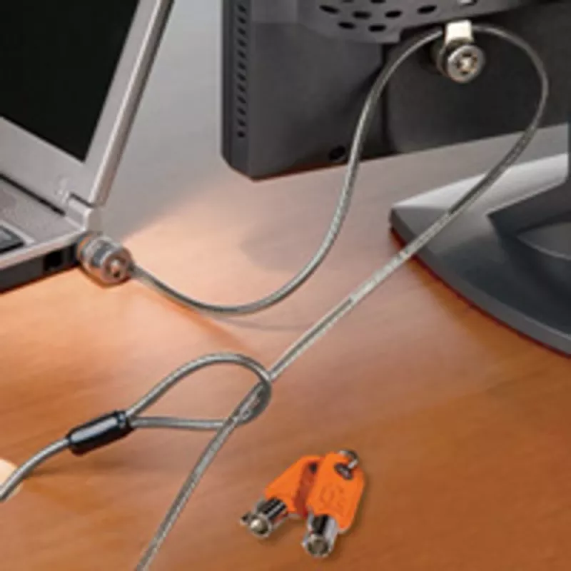 Kensington MicroSaver® Keyed Twin Laptop Lock, 2,2 m, apaļā atslēga, tērauds
