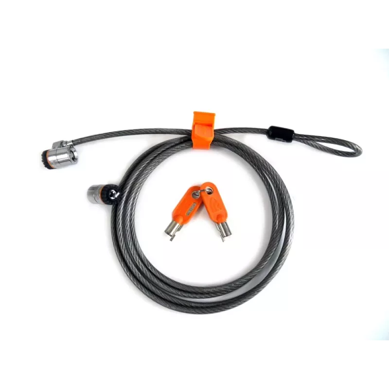Kensington MicroSaver® Keyed Twin Laptop Lock, 2,2 m, apaļā atslēga, tērauds