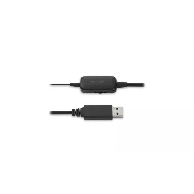 Kensington USB Mono austiņas ar vadu vadības ierīcēm, vadu, biroja/zvanu centram, austiņas, melnas