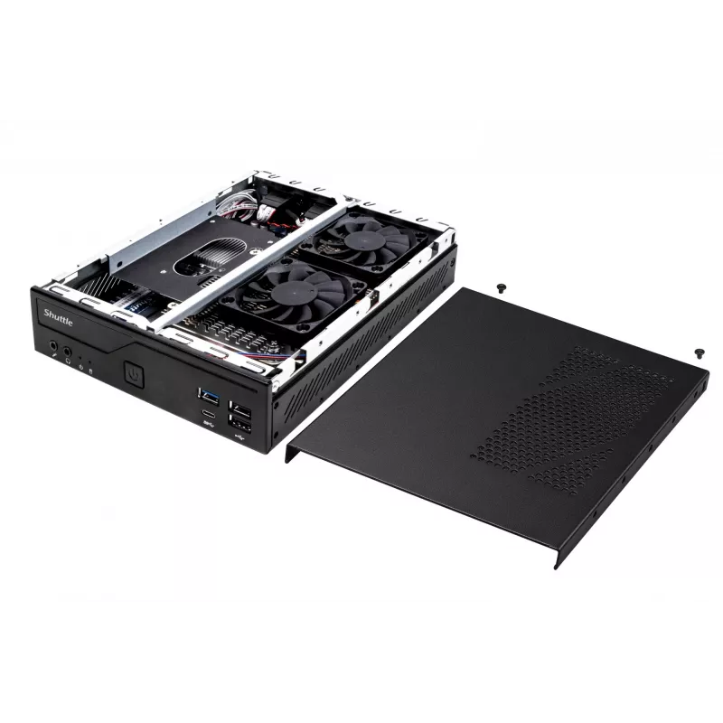 Shuttle plāns PC DH610, S1700, 1x HDMI, 2x DP, 1x 2,5 collu, 2x M.2, 2x LAN (Intel 1G + 2.5G), 2x COM, 24/7 pastāvīga darbība, ietver VESA