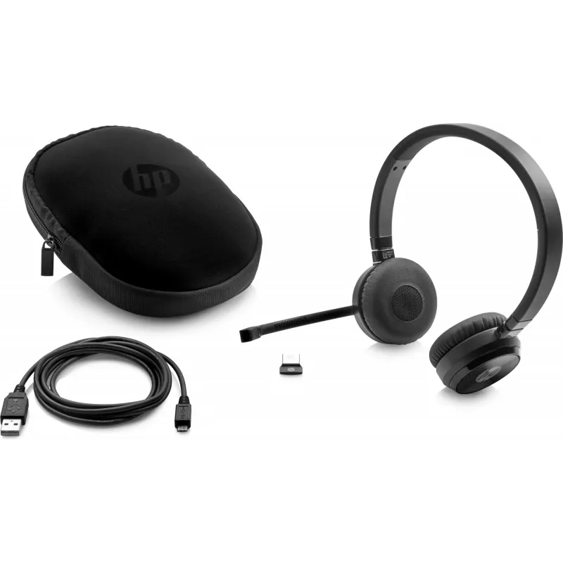 HP UC Wireless Duo austiņas, bezvadu, birojam/zvanu centram, 310 g, austiņas, melnas