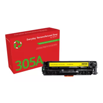 Everyday™ dzeltena Remanufactured Toner by Xerox Saderīga ar HP 305A (CE412A), Standard capacity