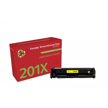 Everyday™ dzeltena Remanufactured Toner by Xerox Saderīga ar HP 201X (CF402X), High capacity