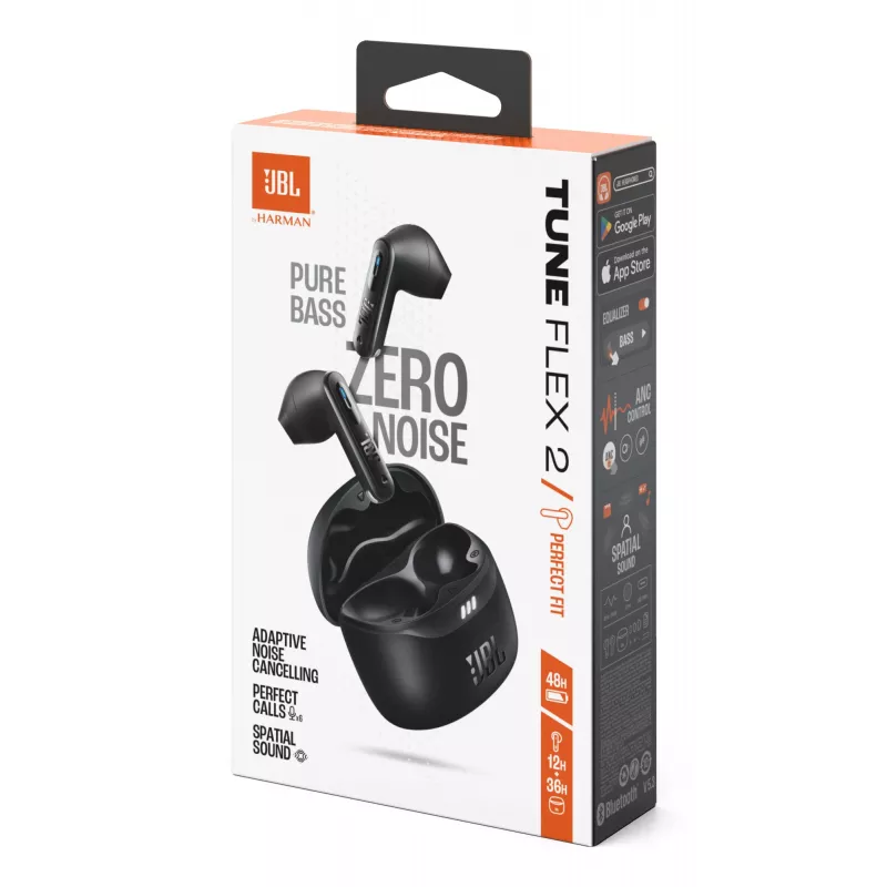 JBL Tune Flex 2 austiņas True Wireless Stereo (TWS) Ievietojamās Zvani/Mūzika Bluetooth Melns